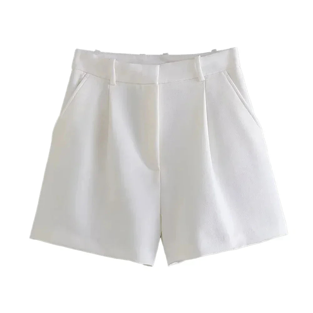 Clara & Sophia | Sand Relaxed Fit Drawstring Cotton-Blend Shorts