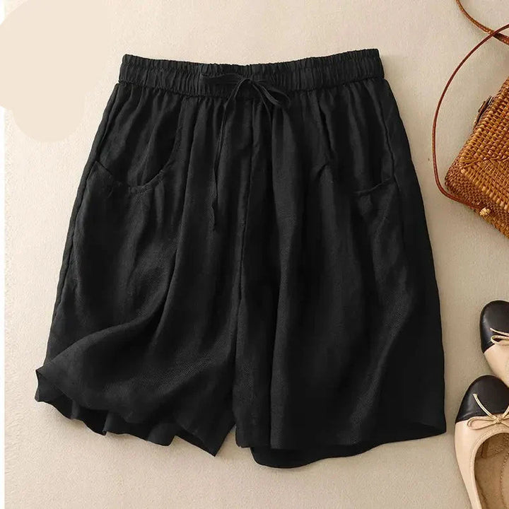 Clara & Sophia | Relaxed Fit Drawstring Waist Cotton-Blend Shorts