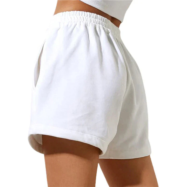 Clara & Sophia | Cloud White High-Waist Relaxed Cotton Shorts