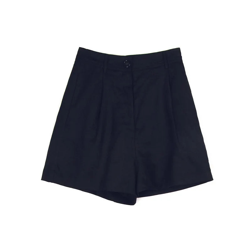 Clara & Sophia | Stone Tailored High-Waist Linen Shorts