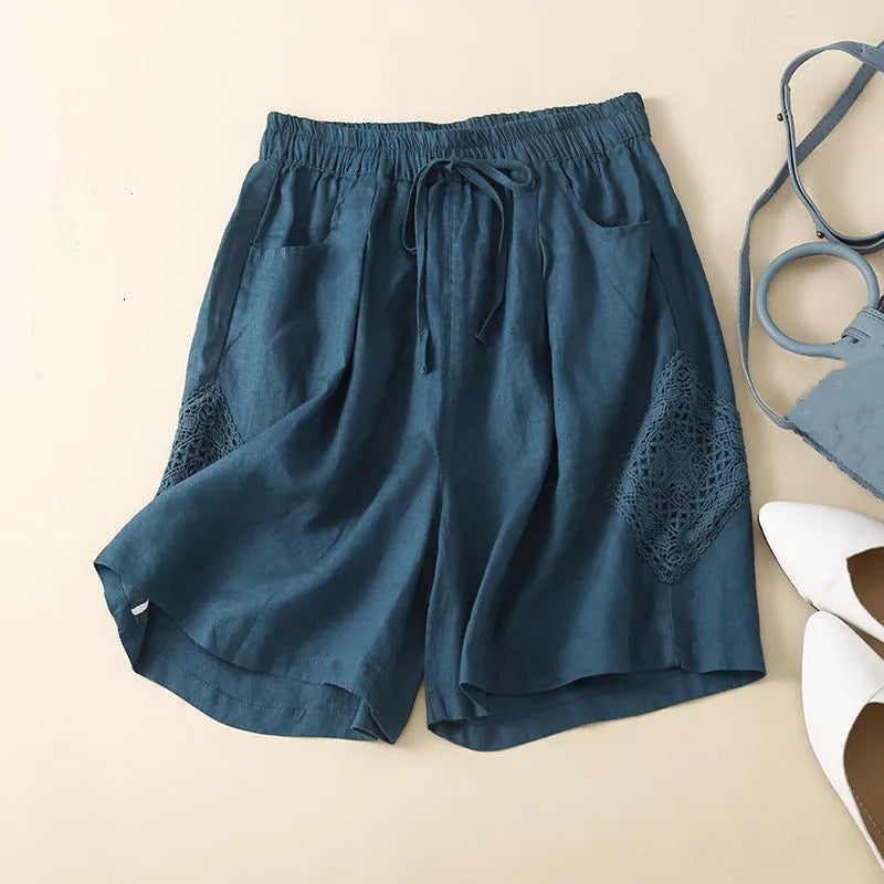 Clara & Sophia | Ruffled Hem Linen Shorts