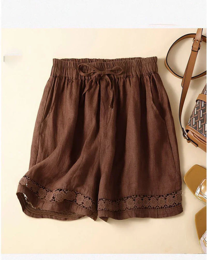 Clara & Sophia | Embroidered Linen Shorts