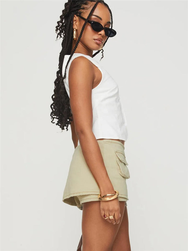 Clara & Sophia | Pocketed Mini A-Line Skirt