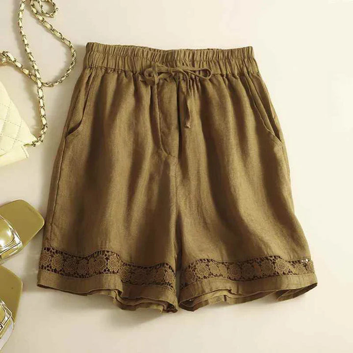 Clara & Sophia | Embroidered Linen Shorts