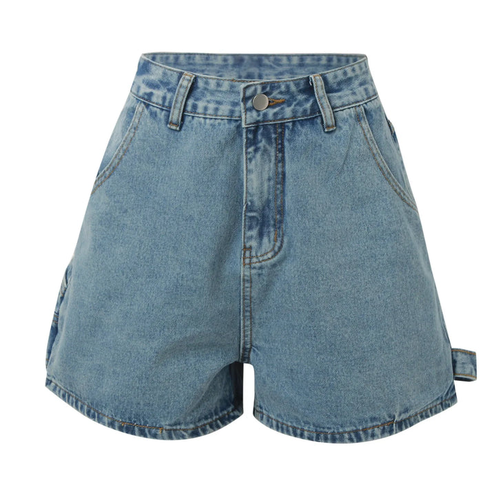 Clara & Sophia | Indigo High-Waist Cotton Denim Shorts
