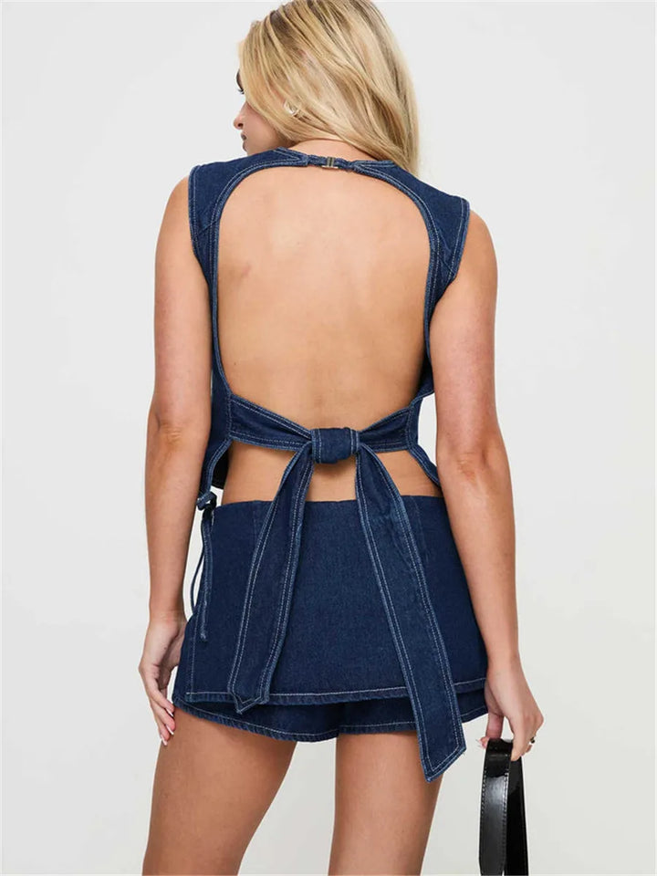 Clara & Sophia | Pocketed Mini A-Line Skirt