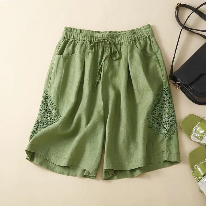 Clara & Sophia | Ruffled Hem Linen Shorts