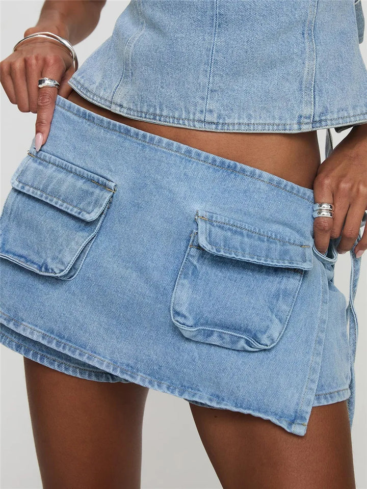 Clara & Sophia | Pocketed Mini A-Line Skirt