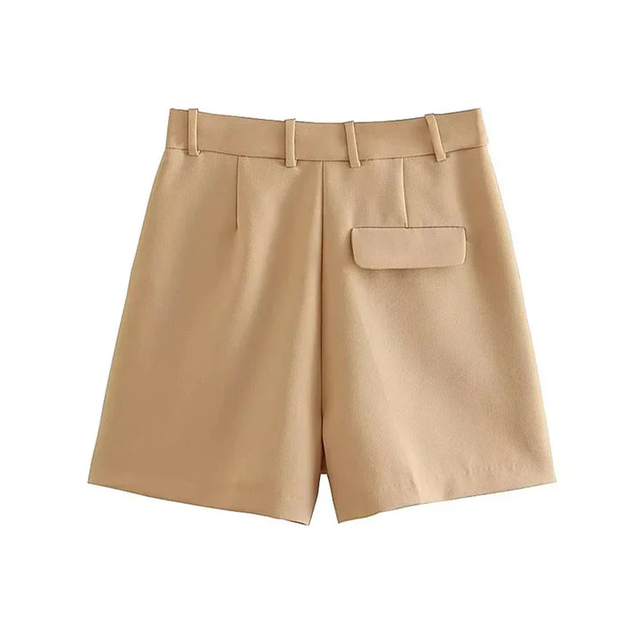 Clara & Sophia | Sand Relaxed Fit Drawstring Cotton-Blend Shorts