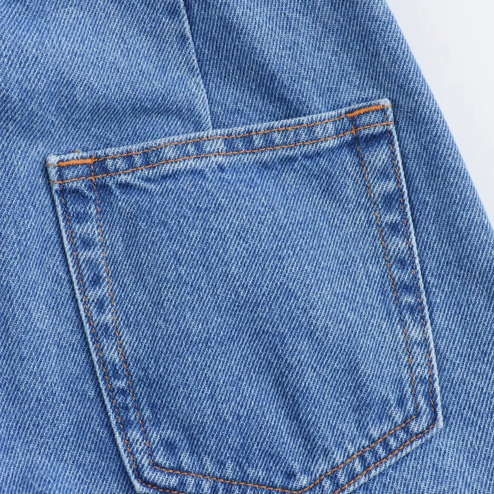 Clara & Sophia | Light Wash High-Waist Frayed-Hem Denim Shorts
