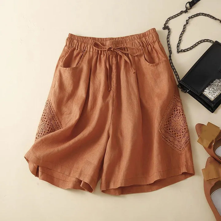 Clara & Sophia | Ruffled Hem Linen Shorts