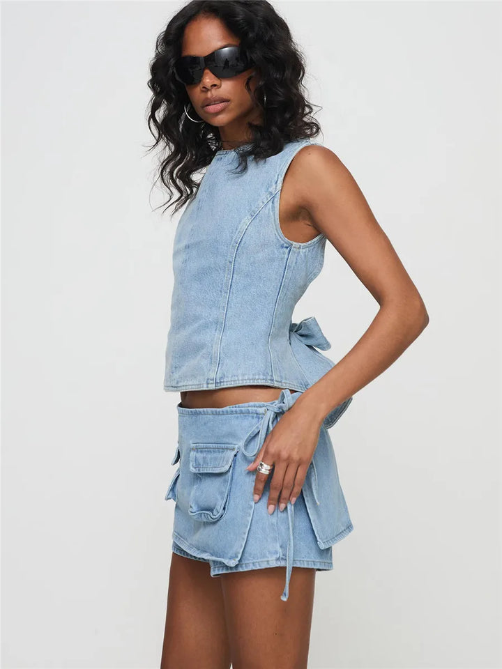 Clara & Sophia | Pocketed Mini A-Line Skirt