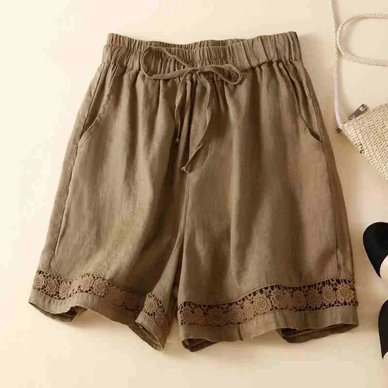 Clara & Sophia | Embroidered Linen Shorts