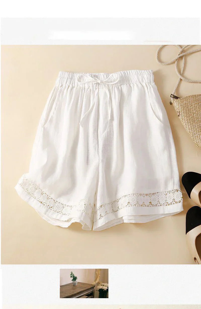 Clara & Sophia | Embroidered Linen Shorts