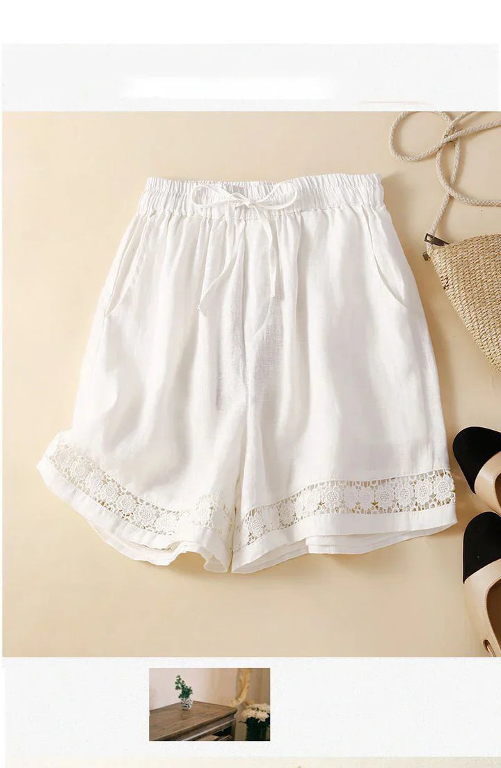 Clara & Sophia | Embroidered Linen Shorts