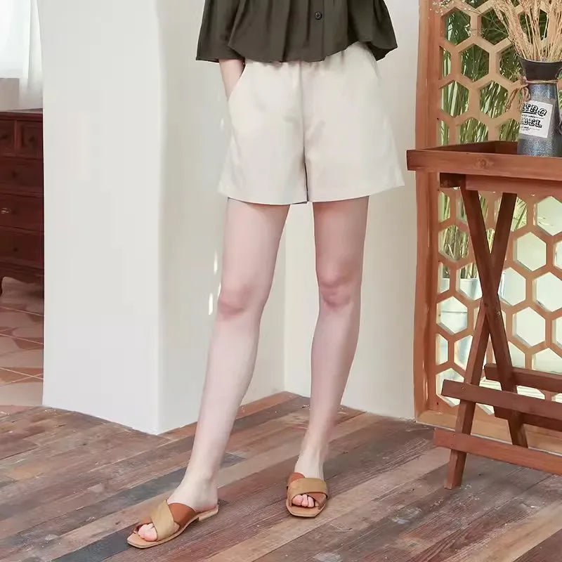Clara & Sophia | Relaxed Fit Drawstring Linen Shorts