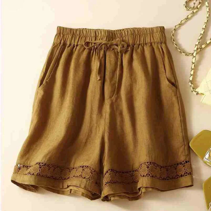 Clara & Sophia | Embroidered Linen Shorts