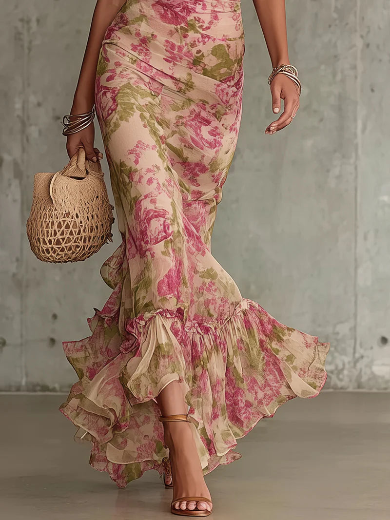 Calia - Soft-Touch Floral Mermaid Dress
