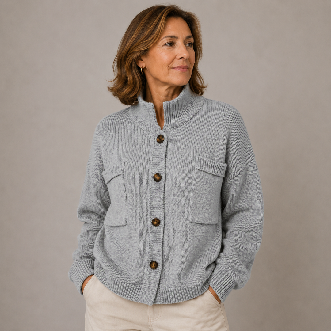 Augusta™ Stand Collar Button Cardigan