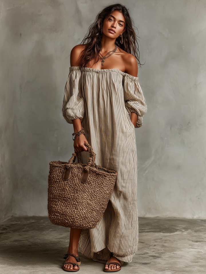 Devra - Breezy Off-Shoulder Maxi Dress
