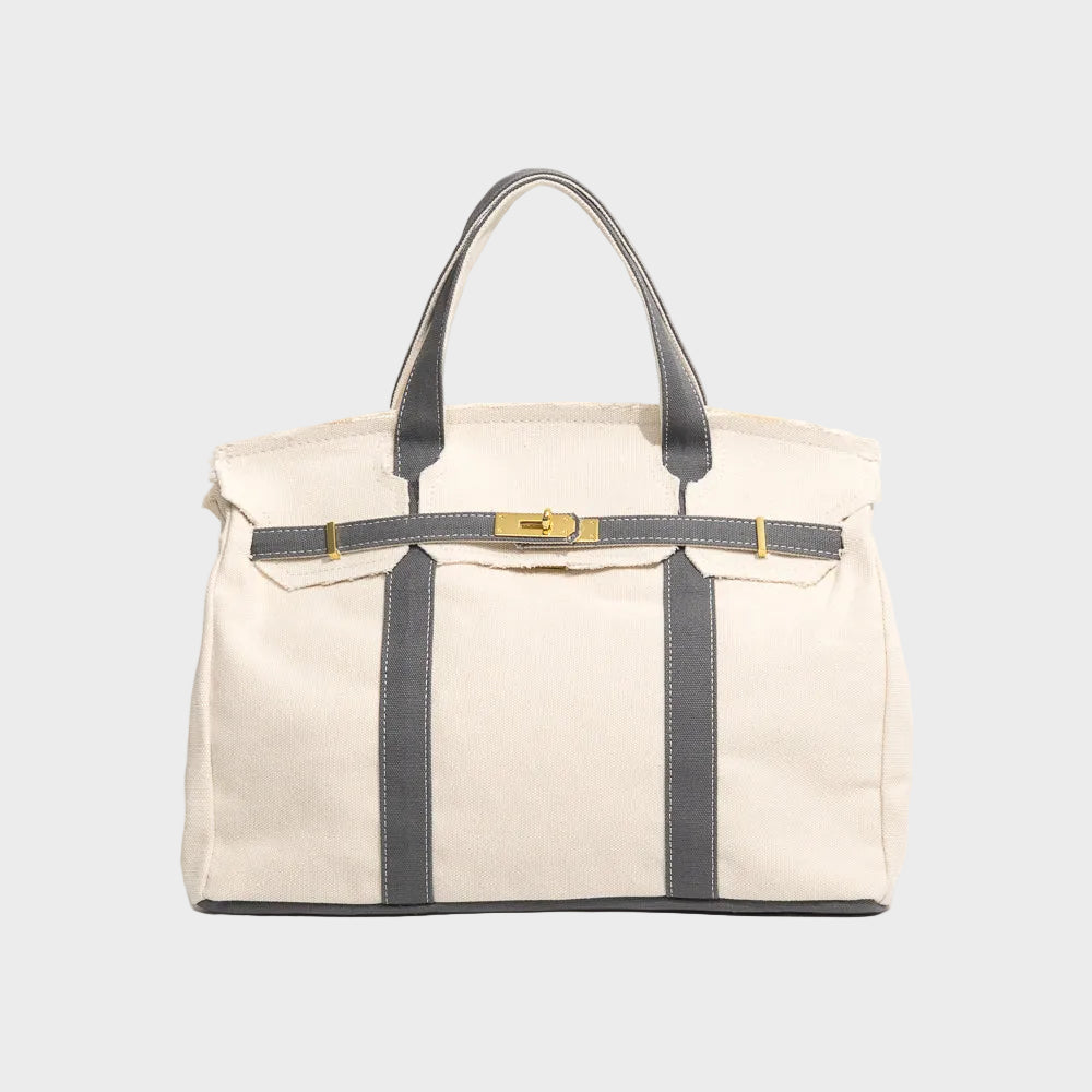 Heavyweight Canvas Shopper Bag with Raw-Cut Edges