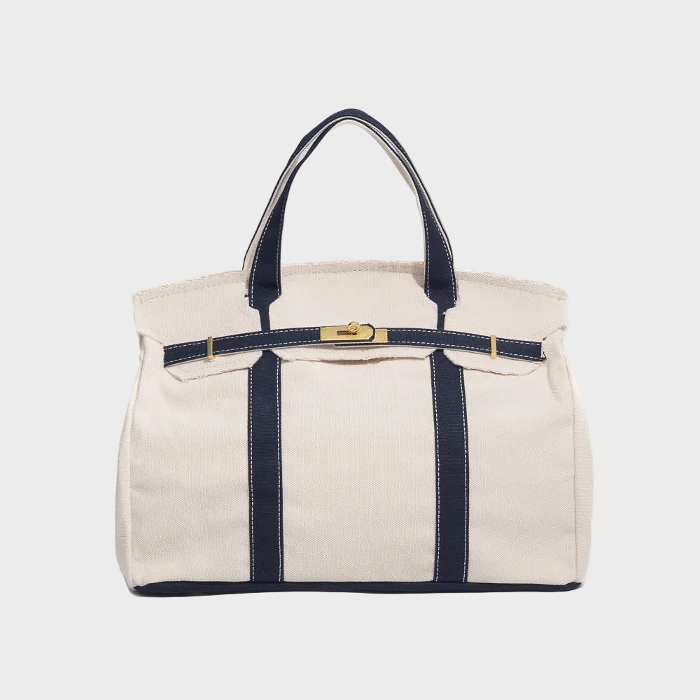 Heavyweight Canvas Shopper Bag with Raw-Cut Edges
