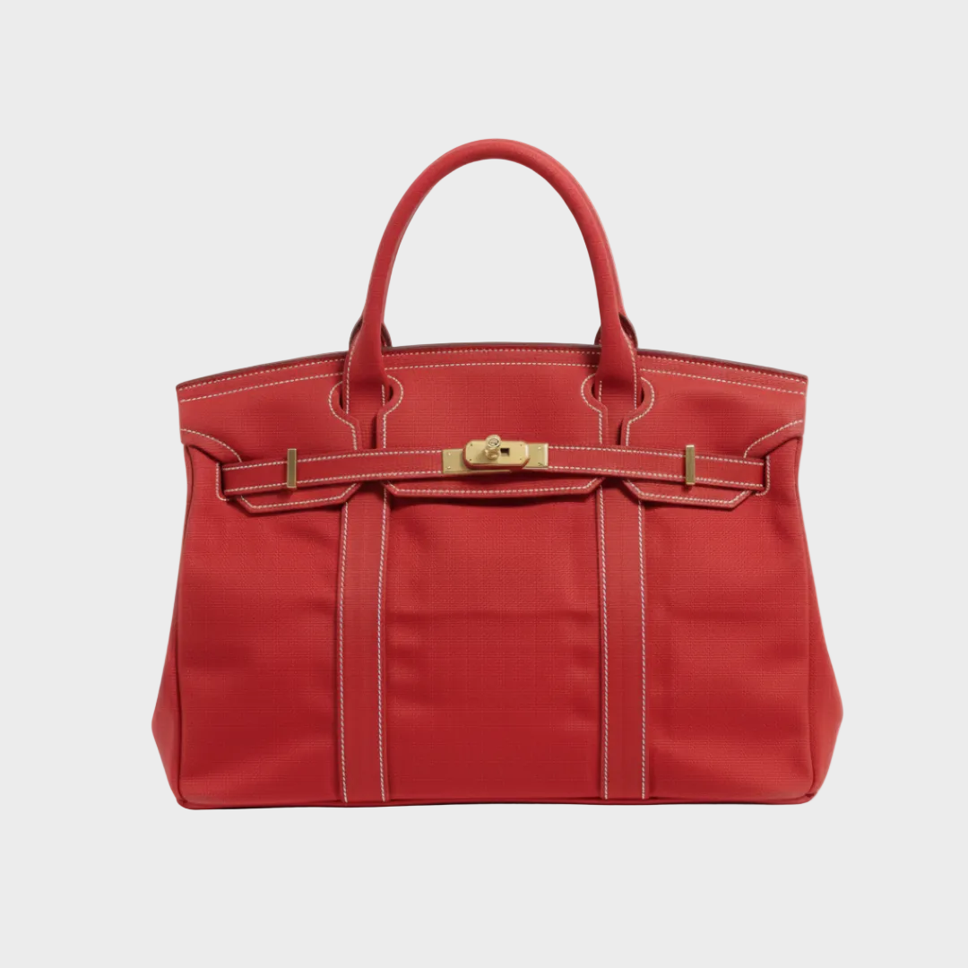 Large Capacity Canvas Bag with Top Hardware Closure