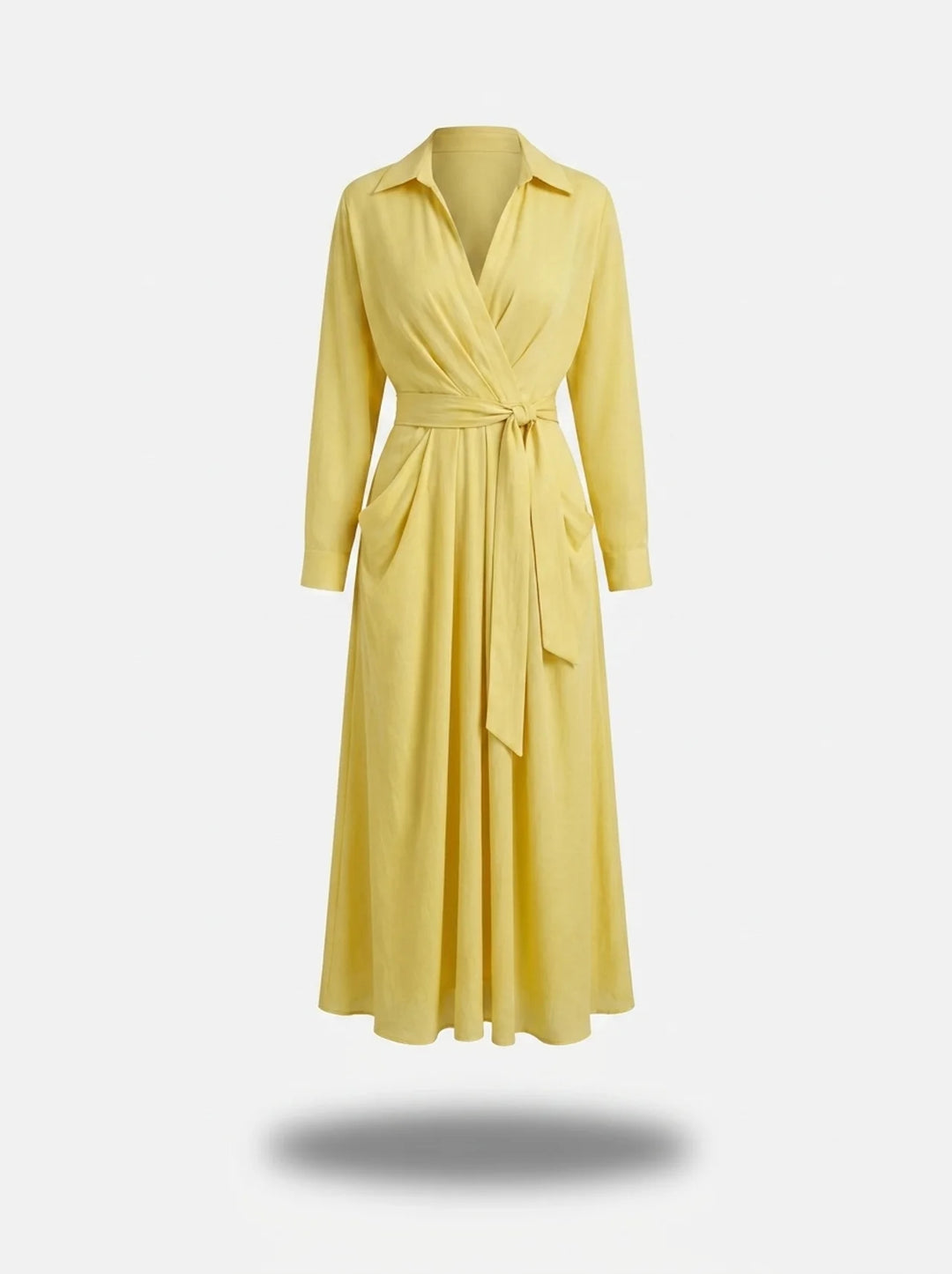 Casual Tie-Waist Shirt Maxi Dress