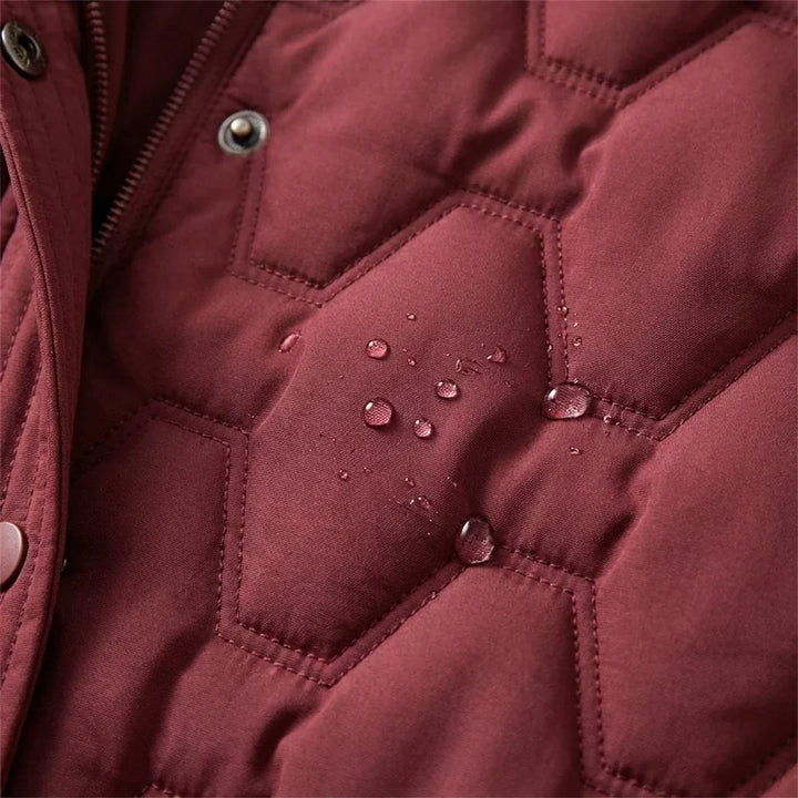 Insulated Long Jacket with Hood for Cold Weather