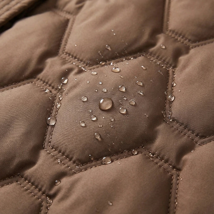 Hooded Winter Coat in a Longline Cut with Zip Front