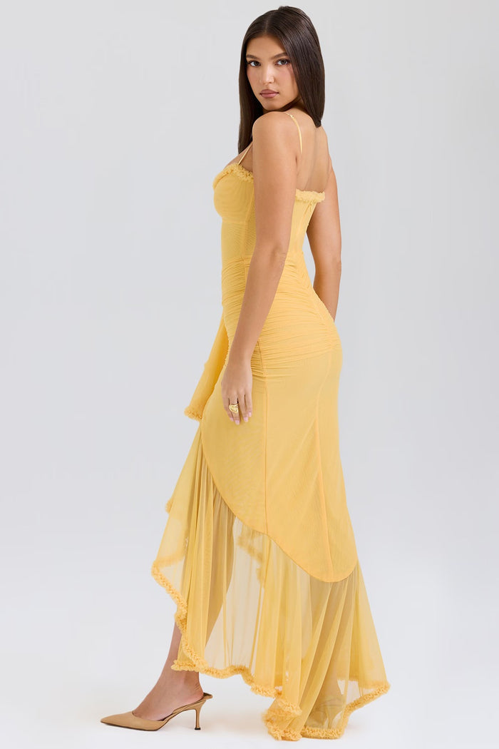 Lydia Waterfall Ruffle Gown