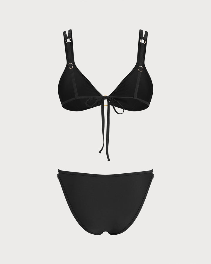 Clara & Sophia | Triangle Bikini Set for Women in Black