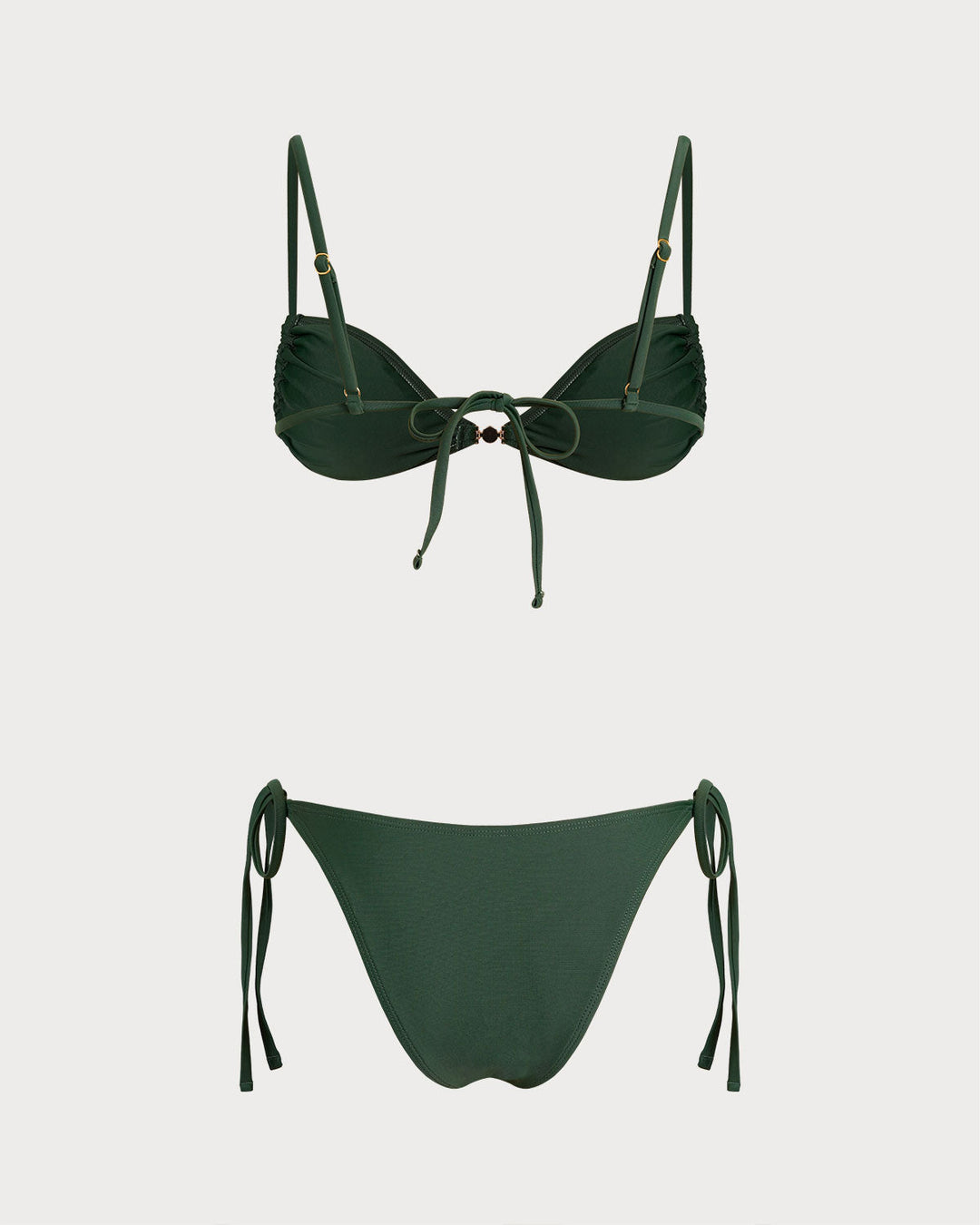 Clara & Sophia | Green Triangle Drawstring Bikini Set