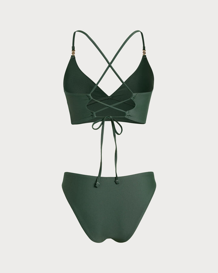 Clara & Sophia | Green Cross Tankini Set