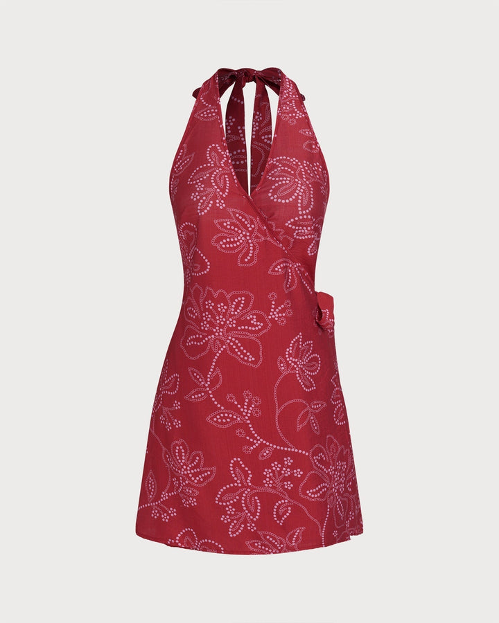 Clara & Sophia | Halter Neck Beach Dress for Women in Red