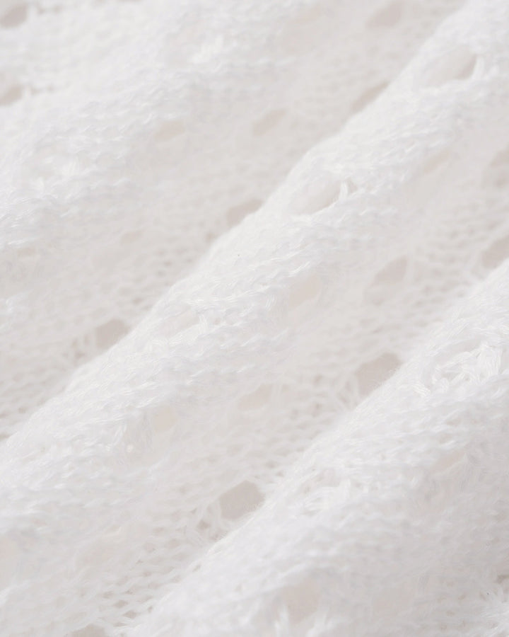 Clara & Sophia | White V Neck Cutout Cover-Up