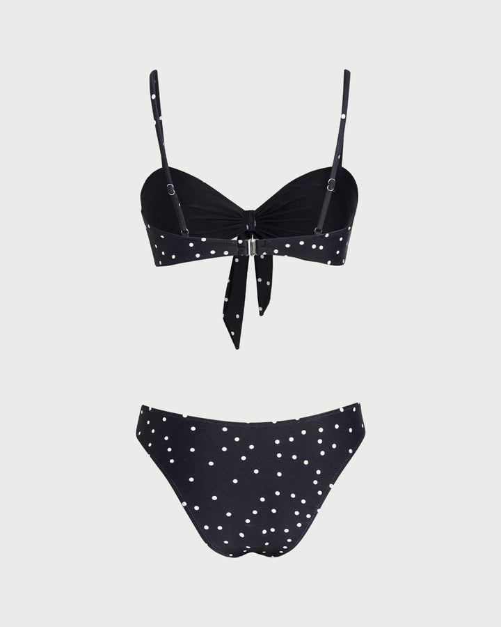 Clara & Sophia | Black Polka Dot Bikini Set