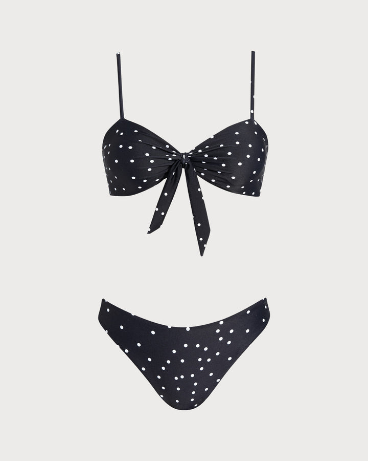 Clara & Sophia | Black Polka Dot Bikini Set