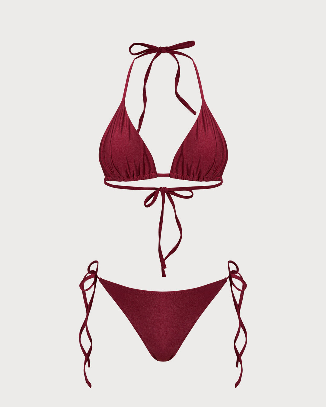 Clara & Sophia | Triangle Drawstring Bikini Set for Women in Red