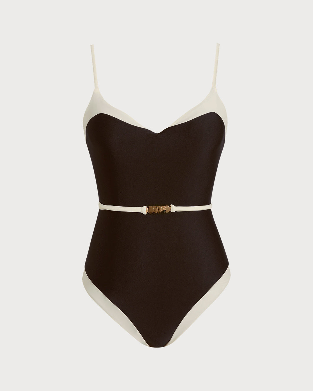 Clara & Sophia | Brown V Neck Bralette One Piece