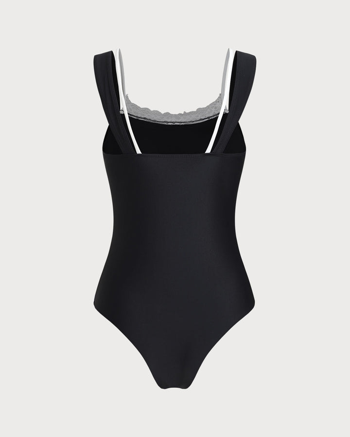 Clara & Sophia | Black Lace One Piece Swimwear