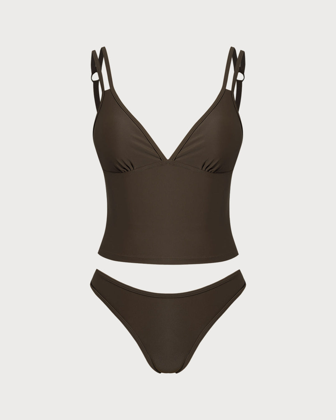 Clara & Sophia | High Stretch Tankini Set for Women in Coffee