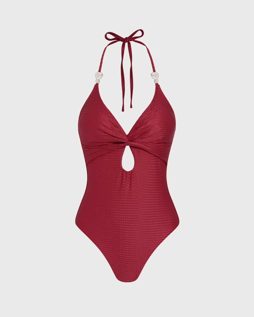 Clara & Sophia | Halter Bralette One Piece Swimwear, Red