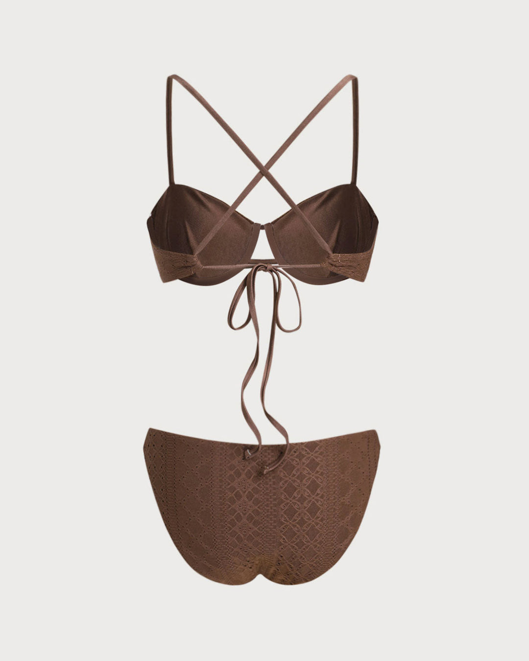 Clara & Sophia | Textured Underwire Bikini Set for Women in Brown