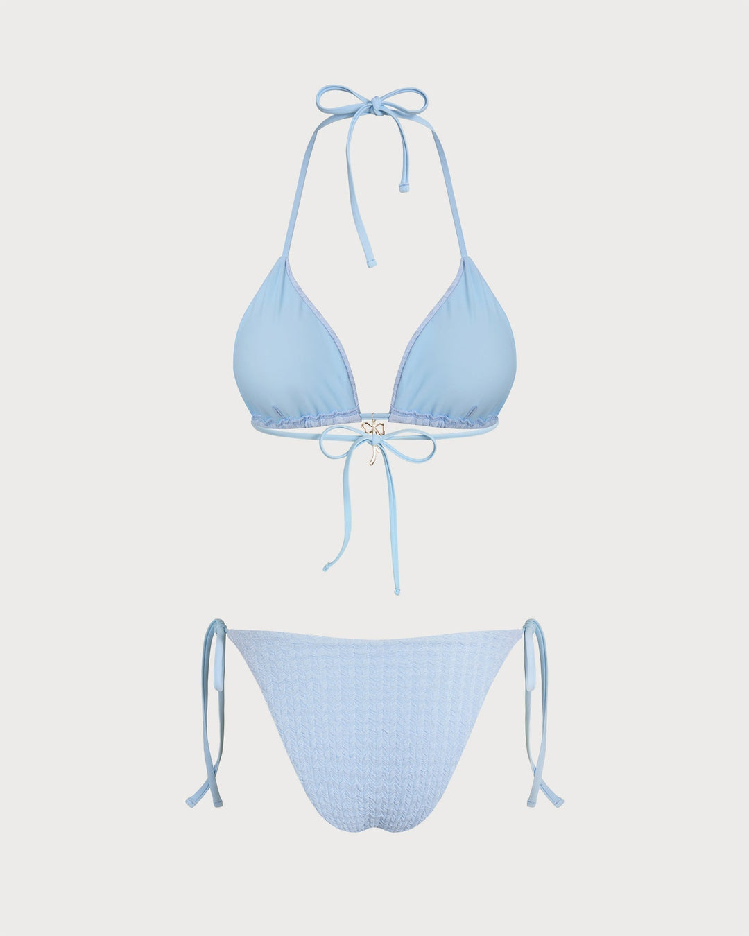 Clara & Sophia | Halter Triangle Bikini Set for Women in Blue