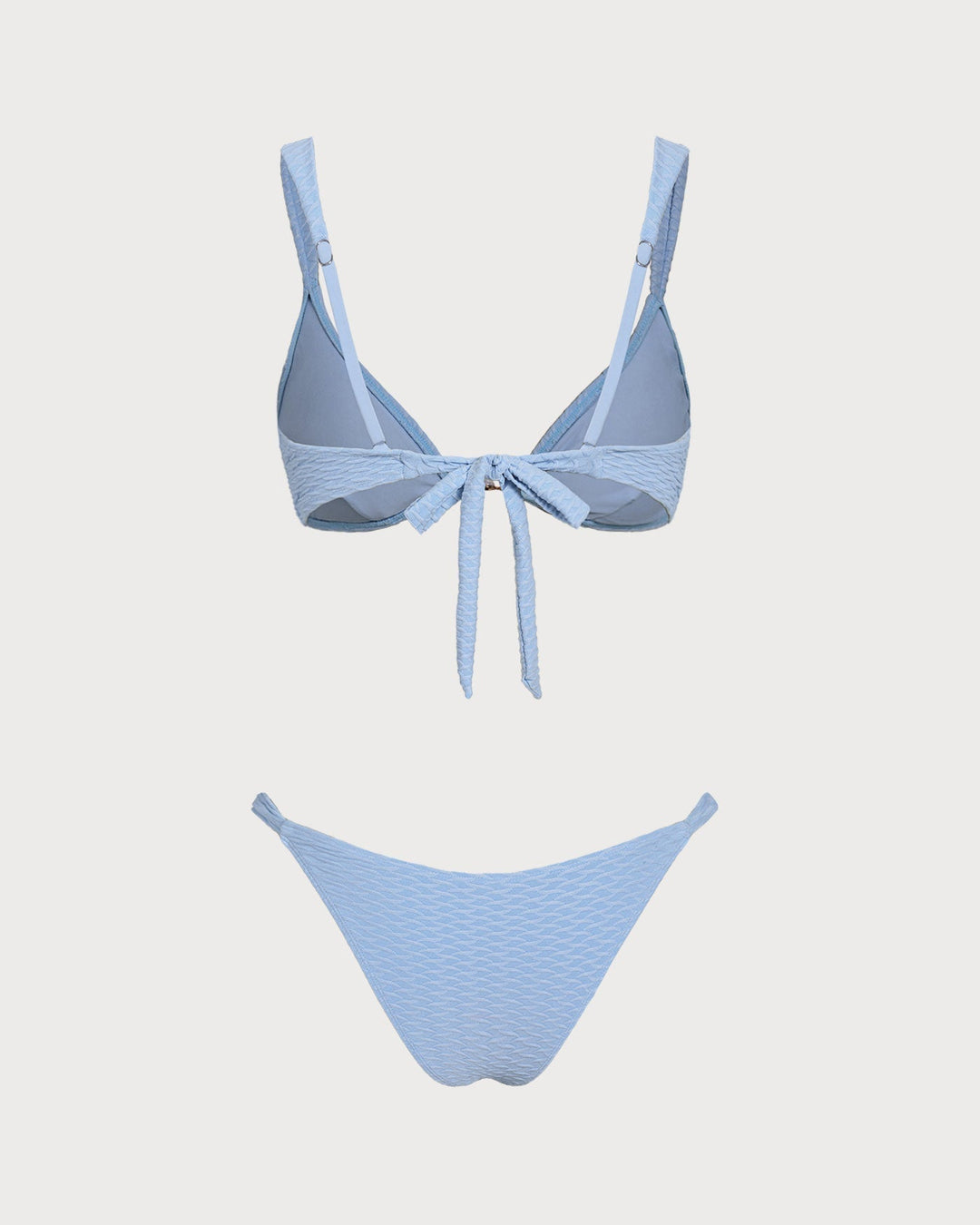 Clara & Sophia | Textured Triangle Bikini Set for Women in Blue