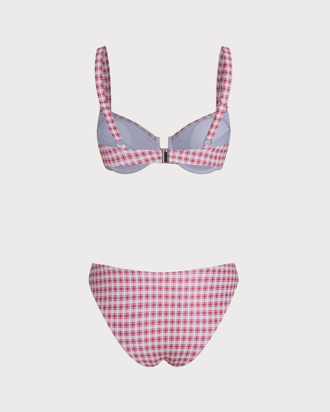 Clara & Sophia | Underwire Bikini Set for Women in Red Plaid