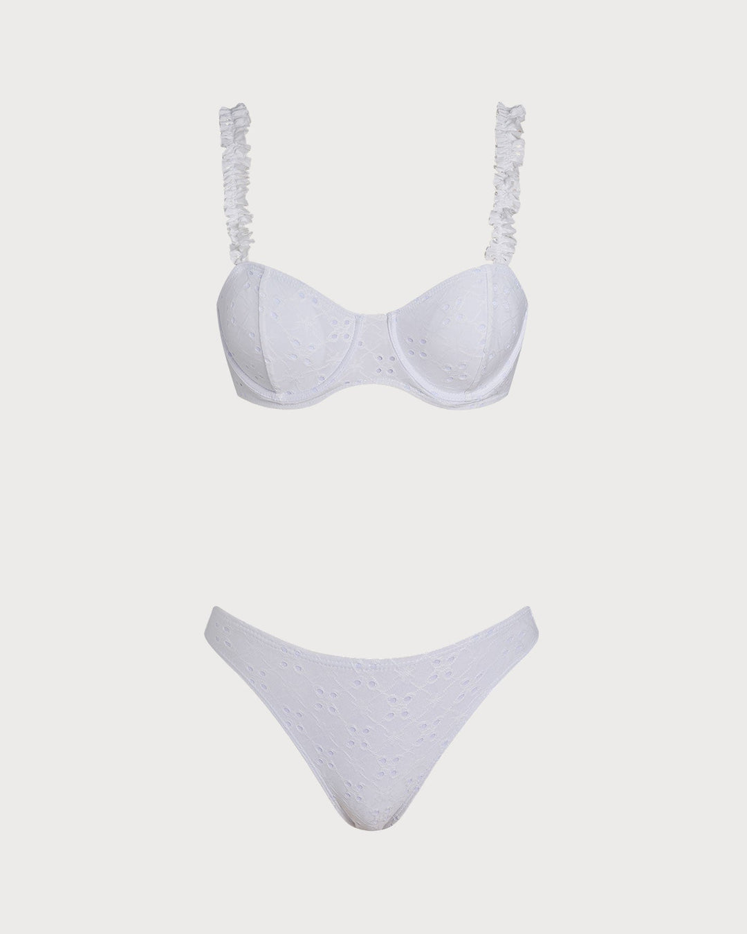 Clara & Sophia | White Jacquard Underwire Bikini Set