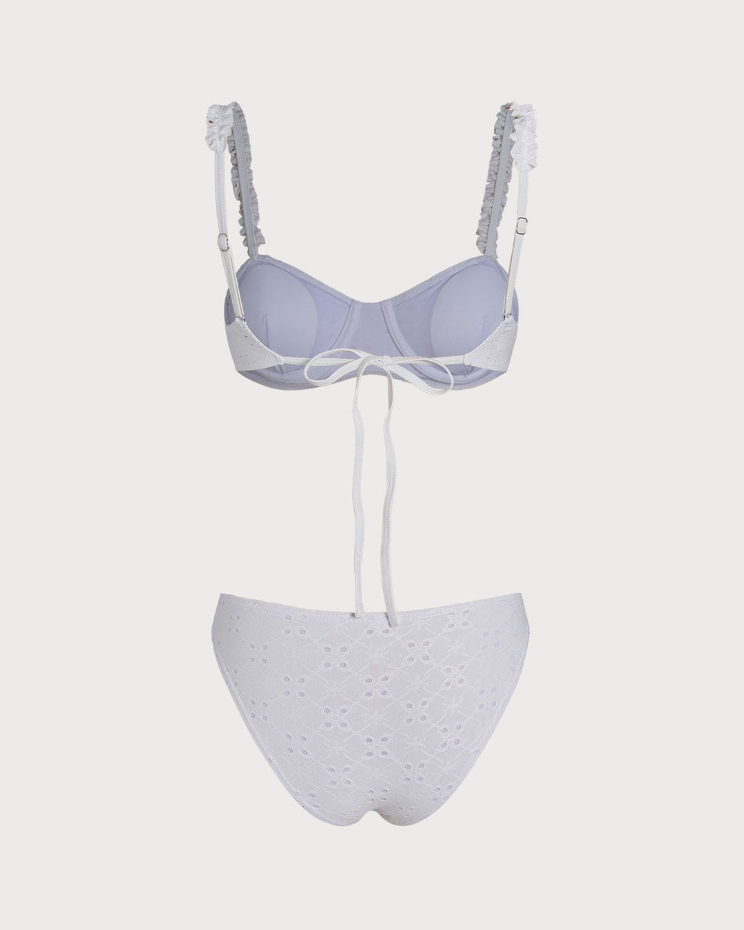 Clara & Sophia | White Jacquard Underwire Bikini Set
