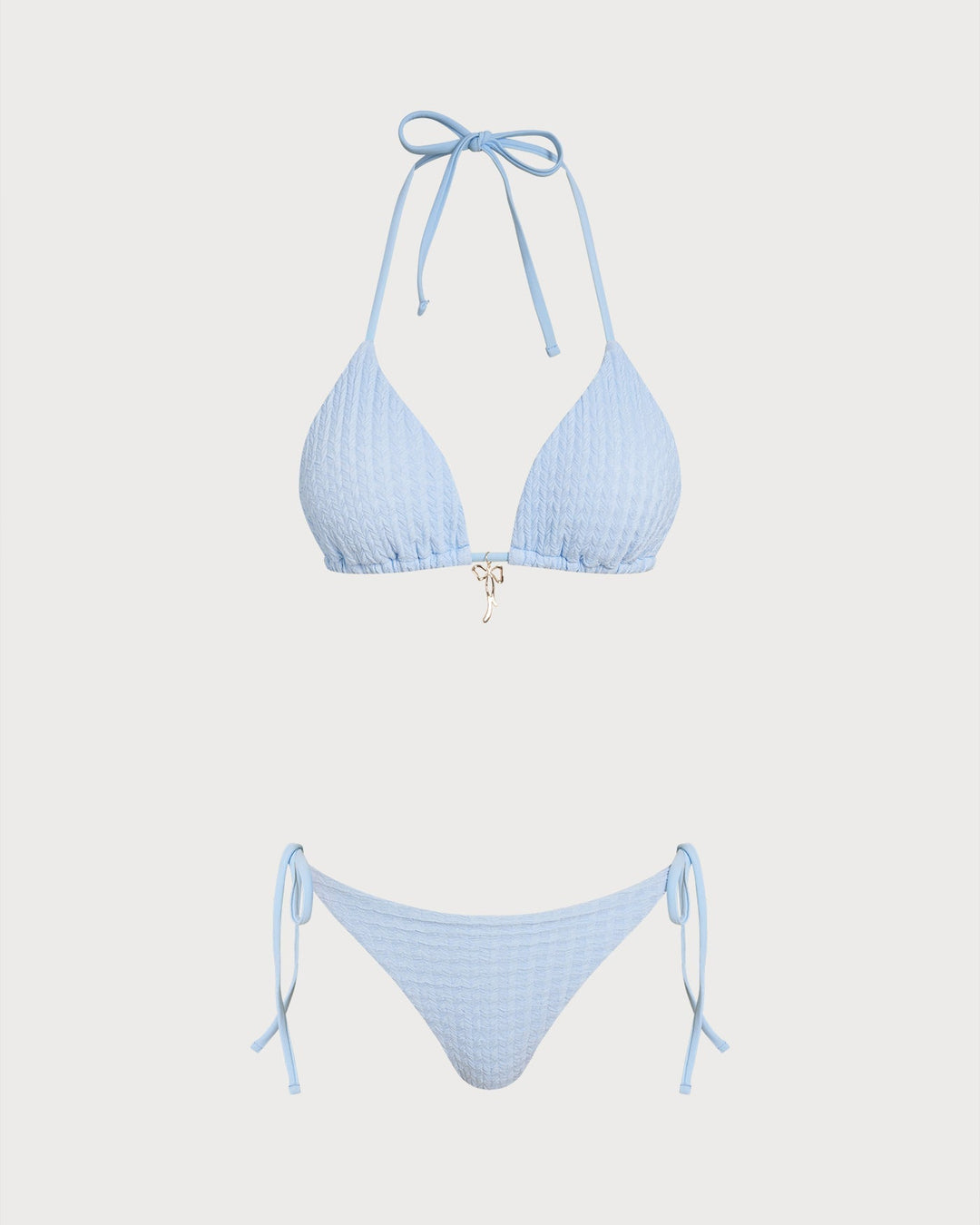 Clara & Sophia | Halter Triangle Bikini Set for Women in Blue